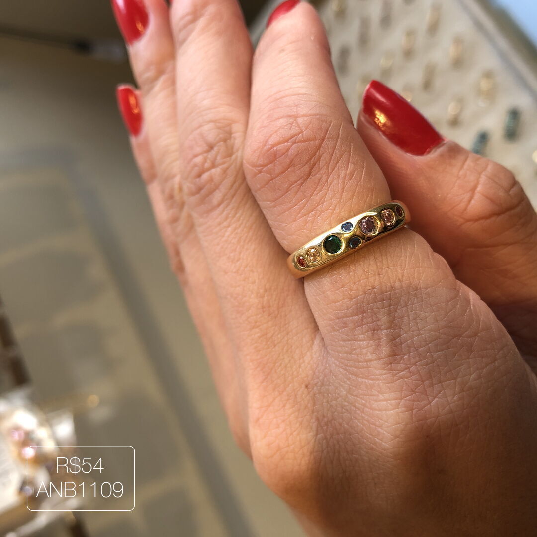 Anel Rainbow 8 Reds - Colorful